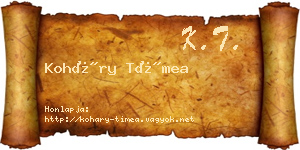Koháry Tímea névjegykártya
