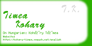 timea kohary business card